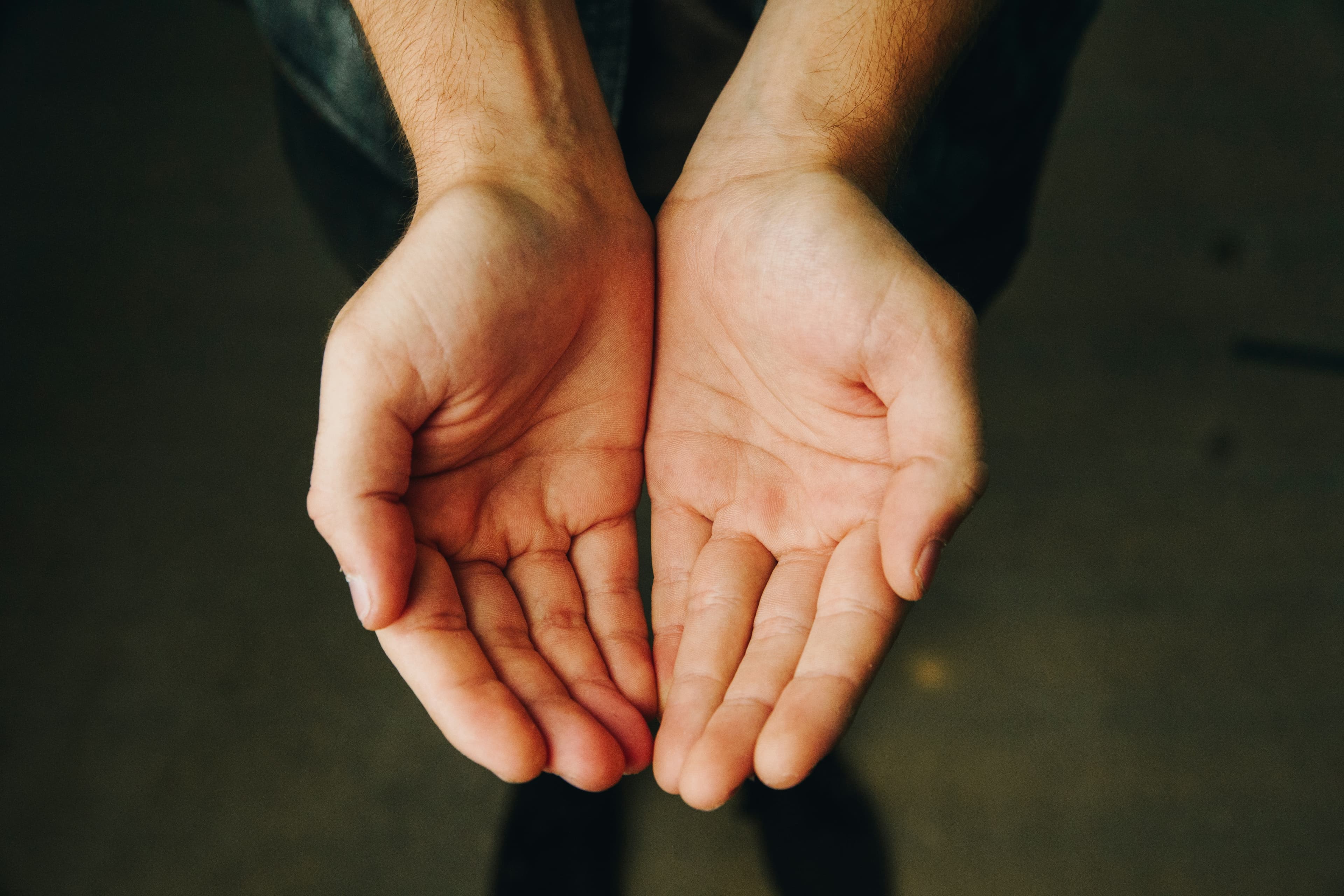 Open hands in prayer
